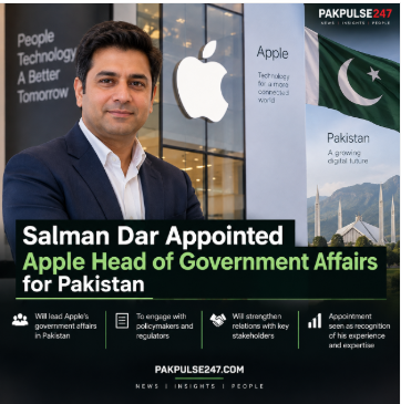Salman Dar Appointed Apple Head of Government Affairs for Pakistan