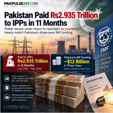 Pakistan Paid Rs2.935 Trillion to IPPs in 11 Months as Power Sector Costs Return to Spotlight