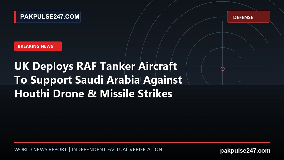Editorial news graphic depicting aerial refuelling and Red Sea security operations with PAKPULSE247.COM breaking news branding.