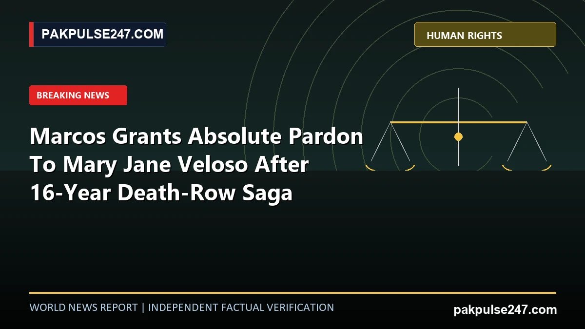 Editorial news graphic showing judicial pardon scales and diplomatic emblem with PAKPULSE247.COM breaking news branding.