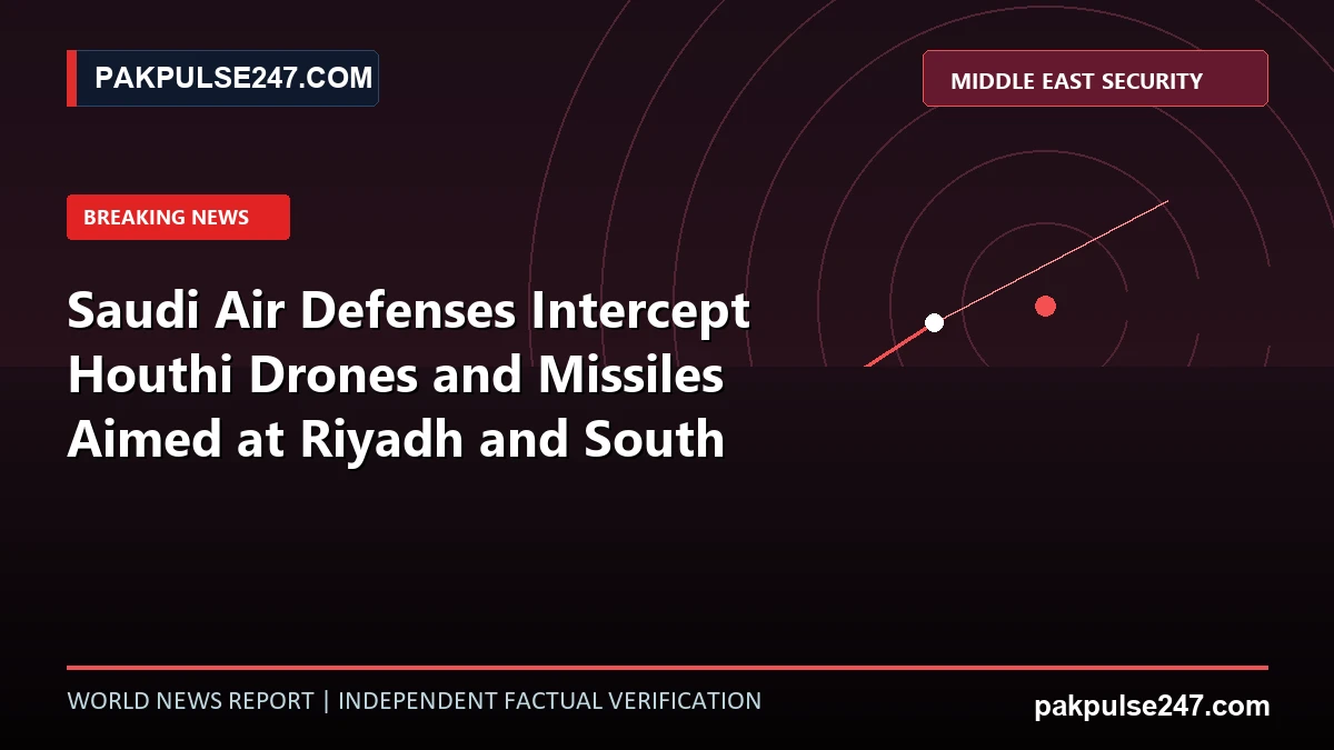 Editorial news graphic showing air defense radar tracking vectors and missile interception arcs with PAKPULSE247.COM security branding.