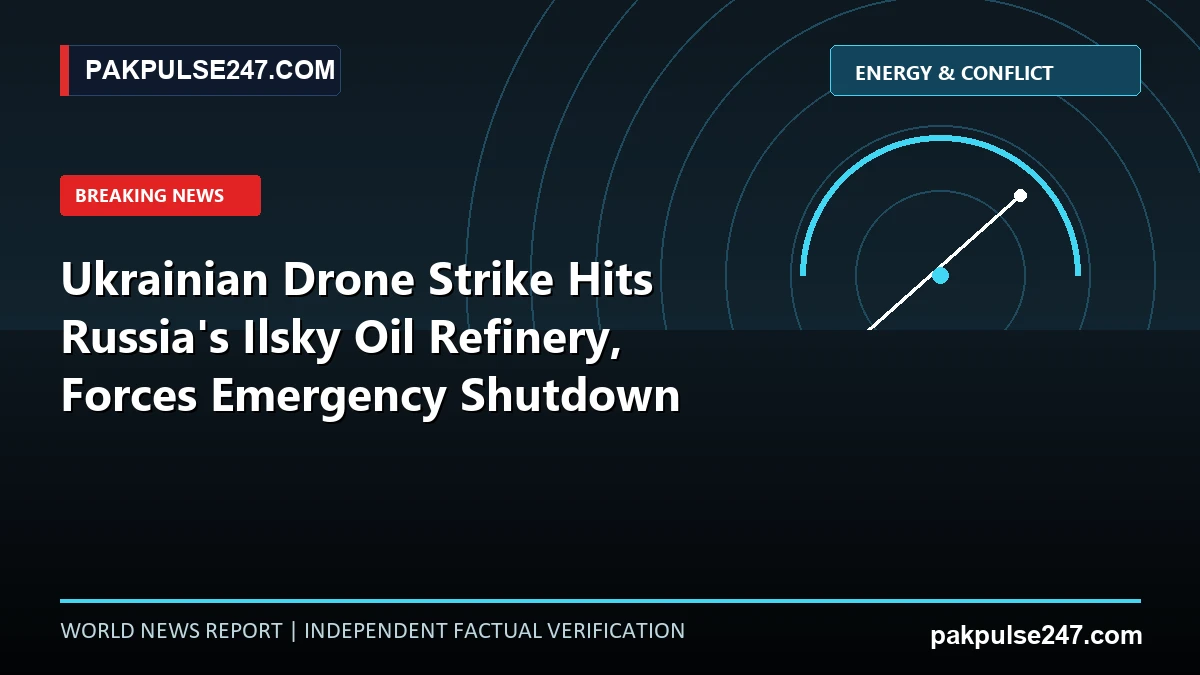 Editorial news graphic displaying industrial energy infrastructure and drone navigation vectors with PAKPULSE247.COM world news branding.