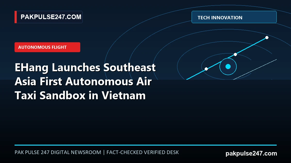 Editorial news graphic displaying autonomous urban air mobility flight telemetry and eVTOL corridors with PAKPULSE247.COM branding.